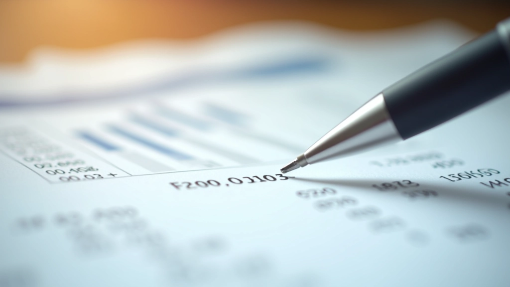 Grafik mit Beitragssätzen und Rentenberechnung auf Papier, Stift zeigt auf Zahlen