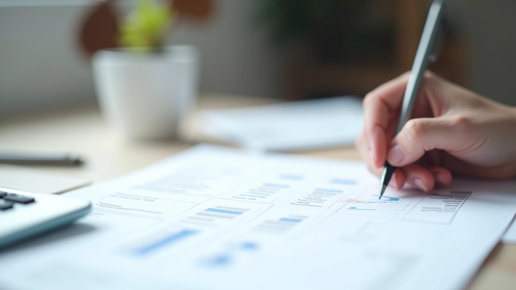 Finanzplanung mit detaillierten Berechnungen und Dokumenten