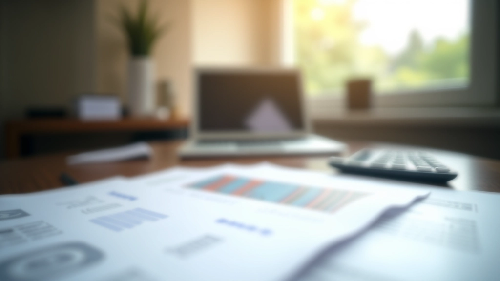 Professionelle Büroumgebung mit Finanzunterlagen und modernem Arbeitsplatz